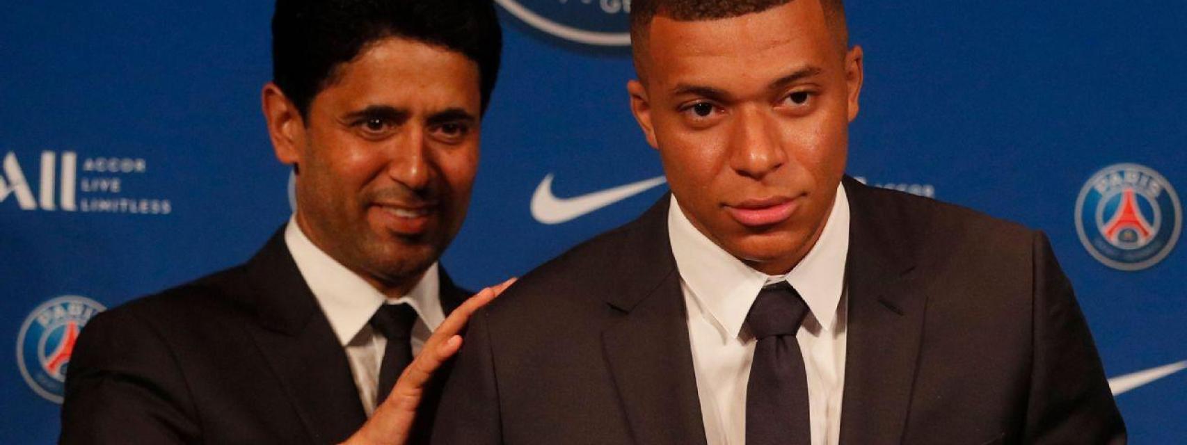 Mbappé, junto a Al Khelaifi.