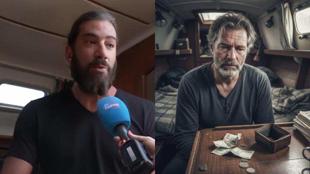 Pepe y una persona en un barco creada con IA.