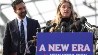 New York Mayor-elect Zoran Mamdani and senior campaign adviser and transition team member Elana Leopold held a press conference in Queens on Wednesday.