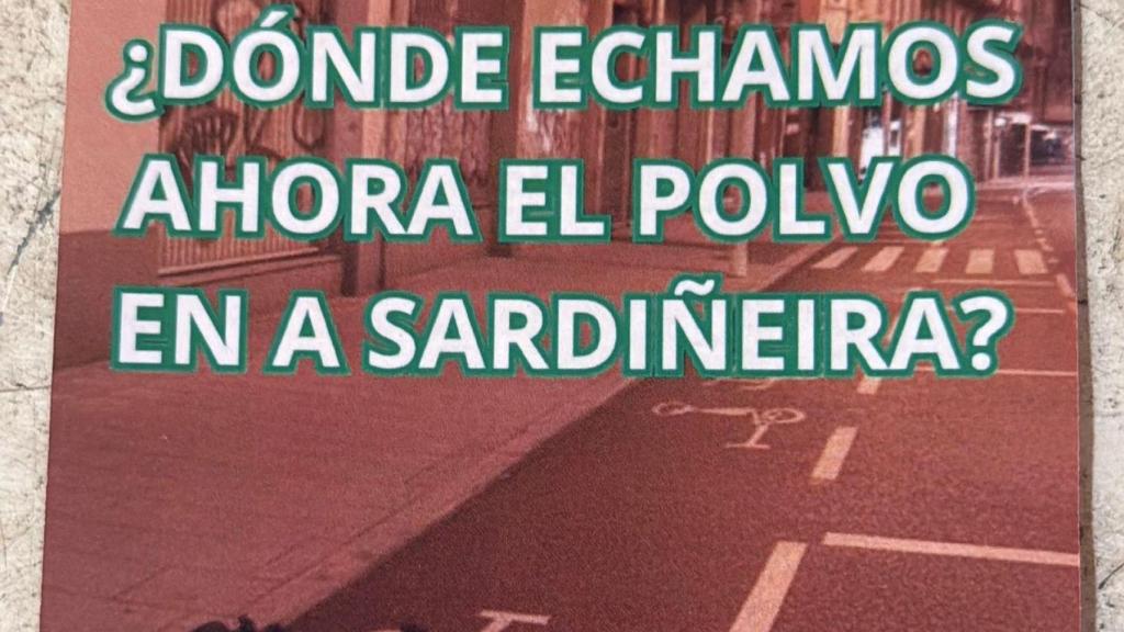 Cartel a modo de protesta en Os Mallos