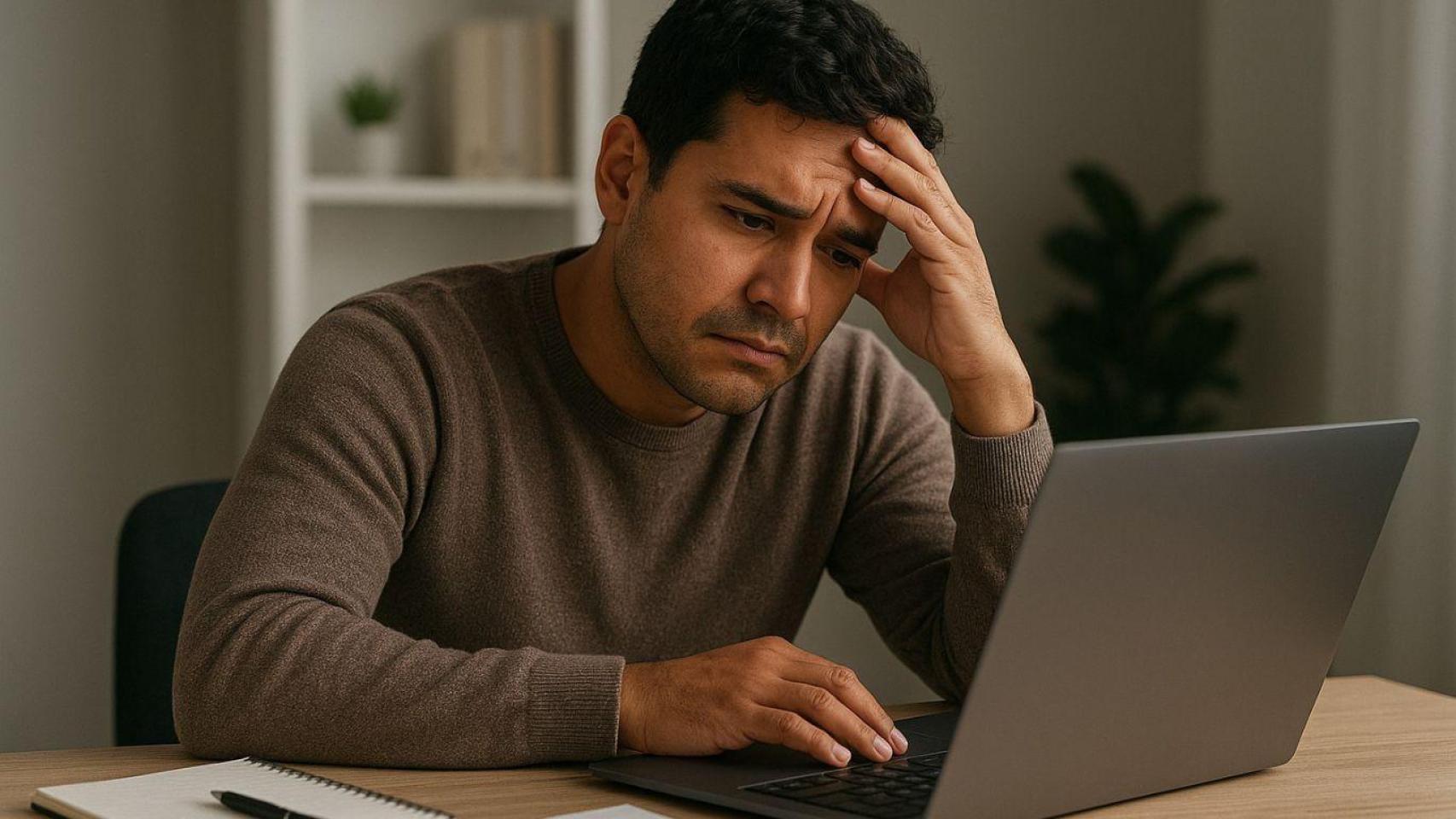 Hombre trabajando. Imagen generada con IA.