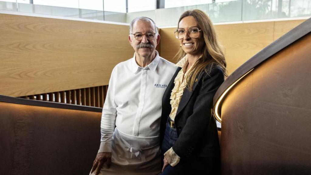 Pedro-Subijana y Oihana Subijana en Akelarre, San Sebastián.