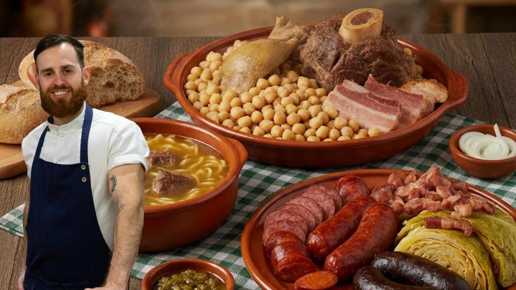 Alfredo Vozmediano, chef, en un montaje de El Español