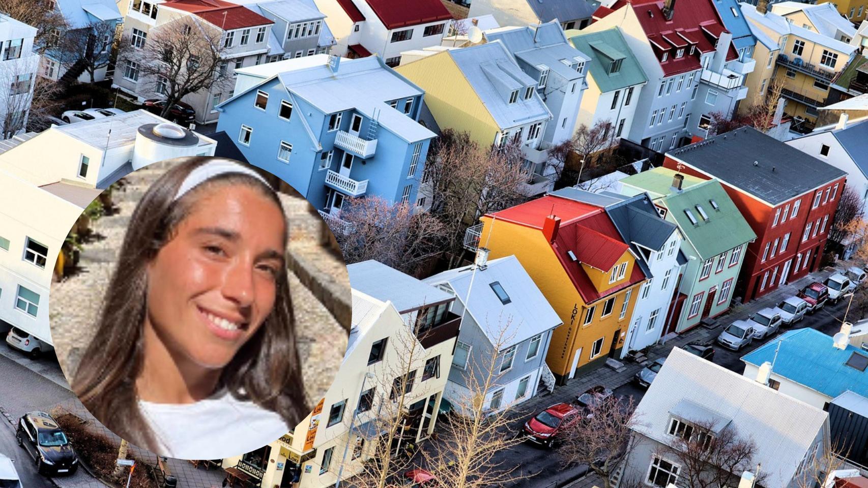 Montaje de Paula con casas de la capital de Islandia (Pixabay).