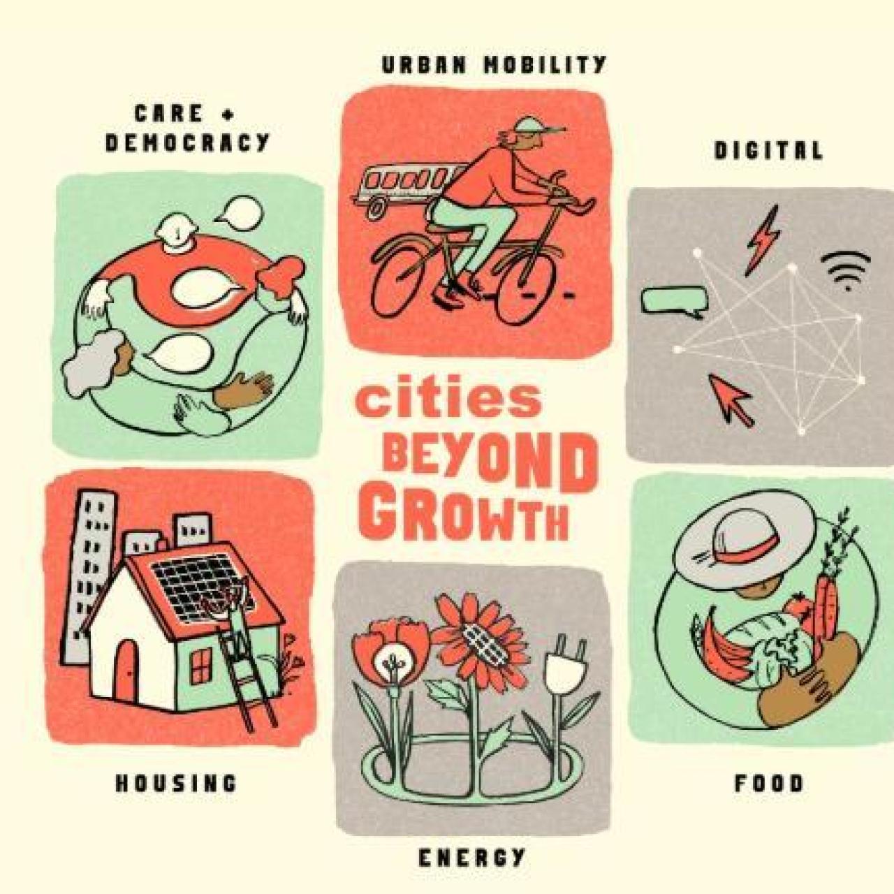 Cartel curso online sobre ciudades.