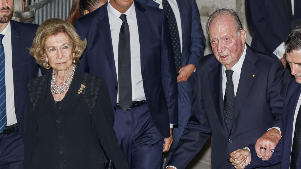 Los Eméritos, en el funeral de Juan Gómez-Acebo, el 8 de septiembre de 2024.