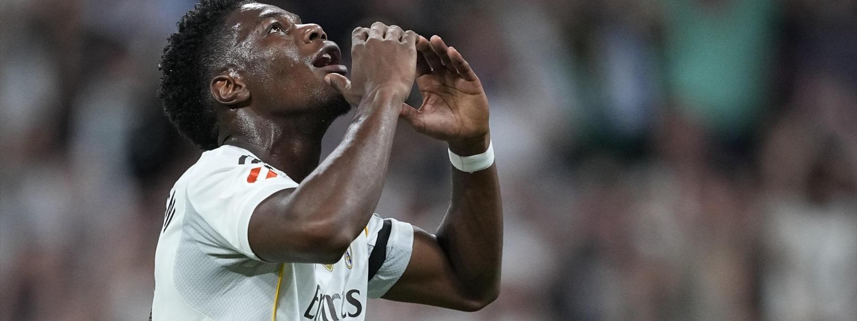 Aurélien Tchouaméni, en un partido con el Real Madrid