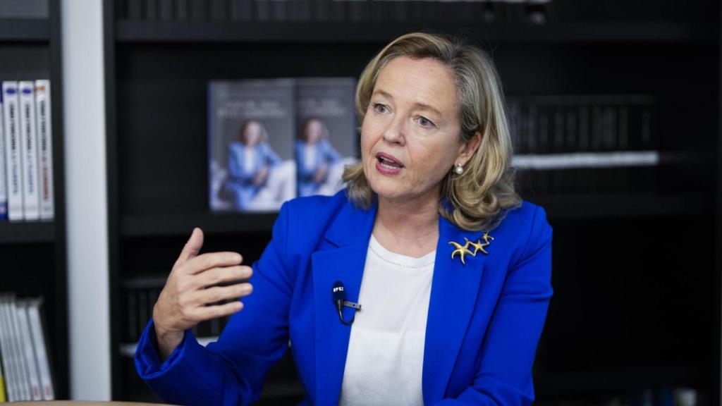 Nadia Calviño, presidenta del BEI, durante la entrevista a Efe.