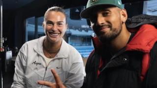 Aryna Sabalenka y Nick Kyrgios, en una imagen de archivo que subieron a las redes sociales