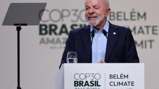 El presidente de Brasil durante la apertura de la cumbre de líderes previa a la COP30.