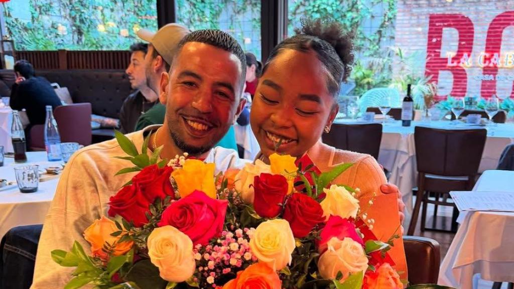 Mounir Nasraoui y su novia Khristina en una imagen de sus redes sociales.