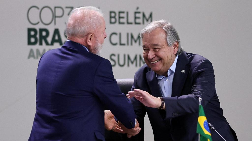 António Guterres y Lula da Silva, durante la apertura de la cumbre de altos mandatarios.