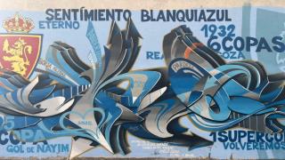 Mural del Real Zaragoza en La Paz.