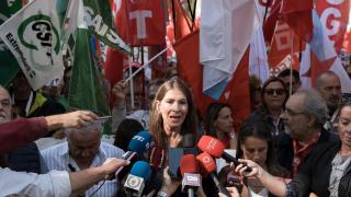 Laura Villaseñor, presidenta de Satse durante una concentración contra el Estatuto Marco el pasado mes de octubre.