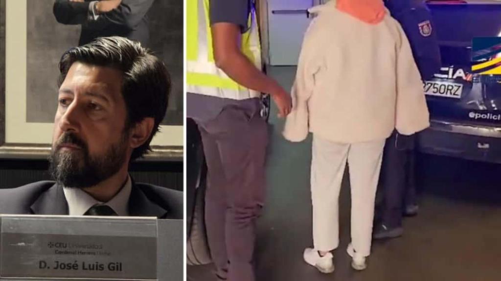 El experto José Luis Gil y una imagen del momento de la detención del menor de 14 años detenido en Alicante por dirigir a sicarios suecos.