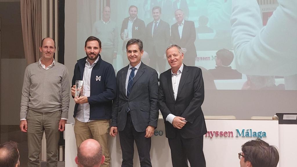 Jerónimo Béjar, Sergio González, Álvaro Simón de Blas y Miquel Costa en la entrega del premio.