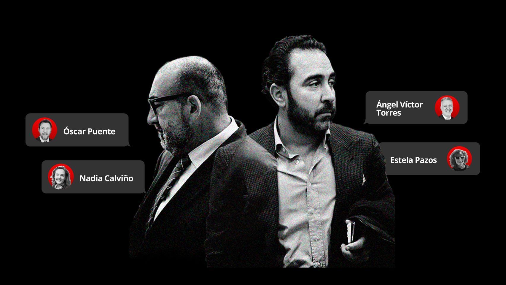 Koldo García, junto a algunos de los contactos de ministros y altos cargos que facilitó a Víctor de Aldama.