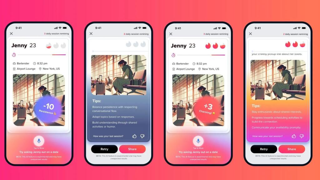 Chatbot basado en IA generativa de Tinder