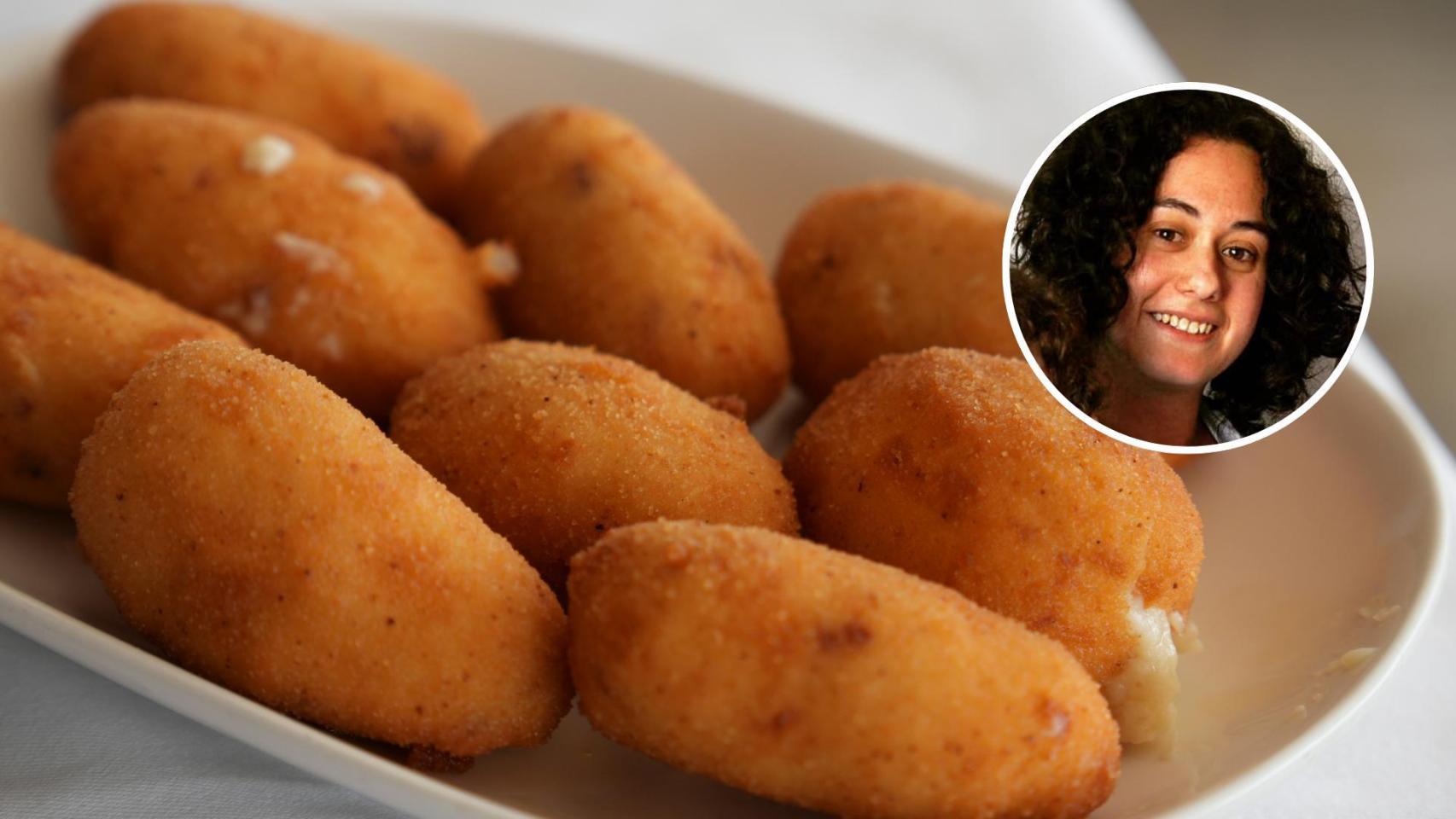 Rosa González, cocinera y madre de dos hijos, en un montaje.