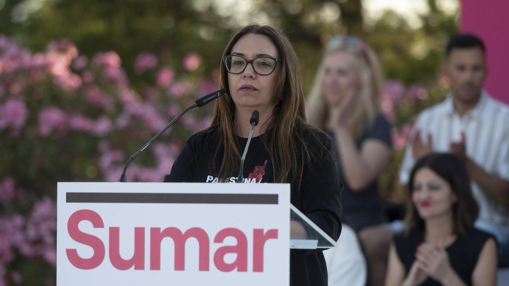 Aída Castillejo, alcaldesa de Rivas, en un mitin celebrado el año pasado en su ciudad.