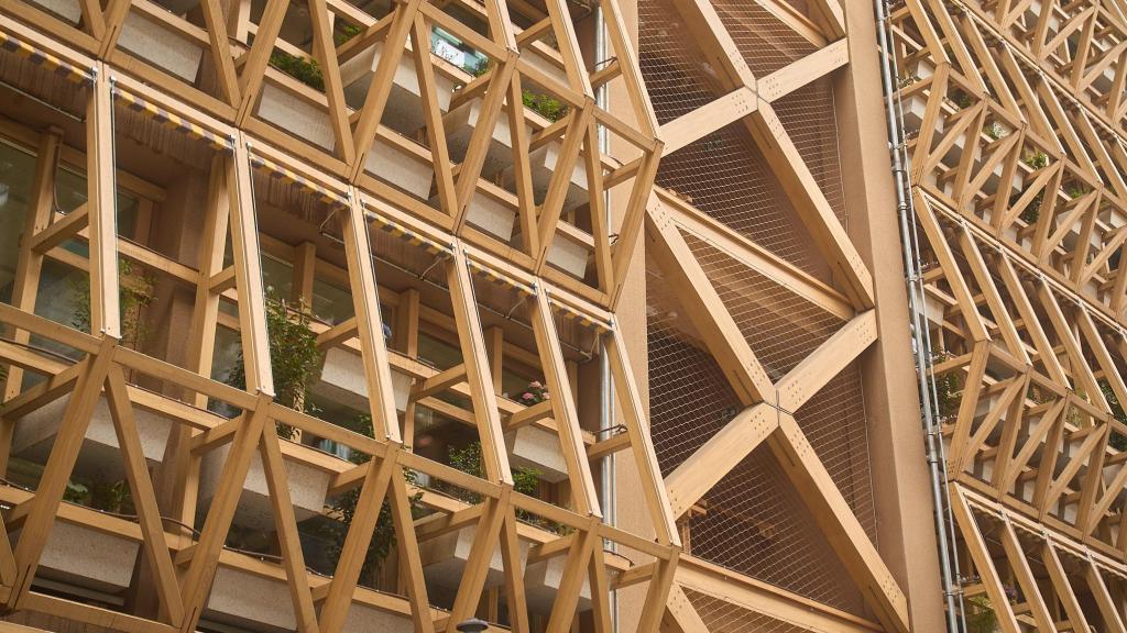 La fachada de Infinito Delicias, el espacio creado en Argazuela (Madrid) por la Fundación Daniel y Nina Carasso.