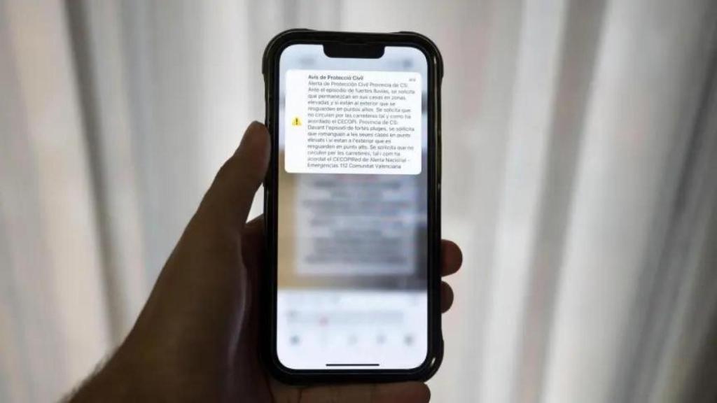 Imagen de la alerta por la dana. EE