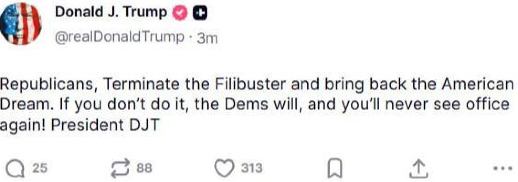 Nuevo tuit de Donald Trump