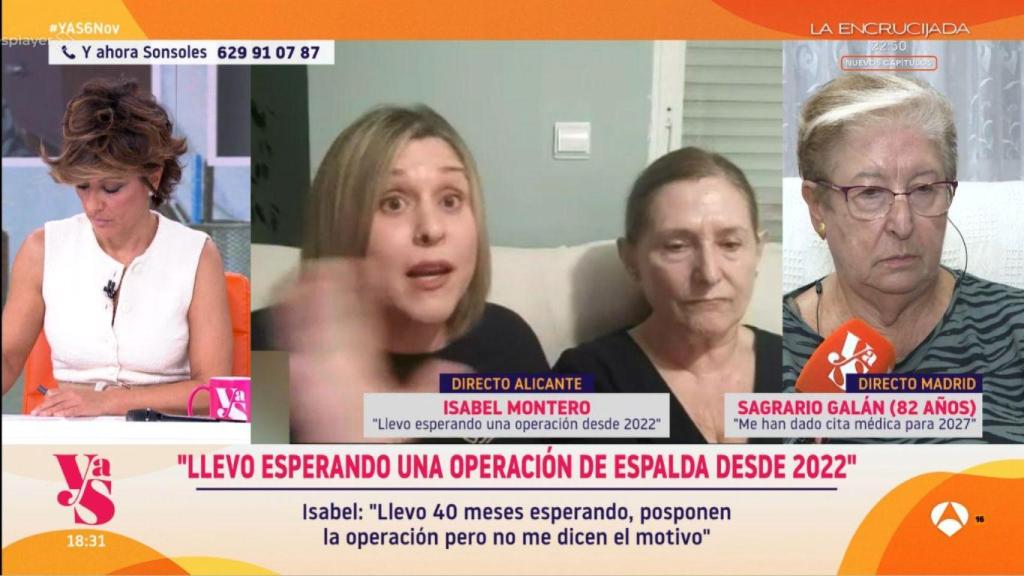 Isabel Montero y su hija con Sagrario Galán en el programa 'Y ahora Sonsoles'