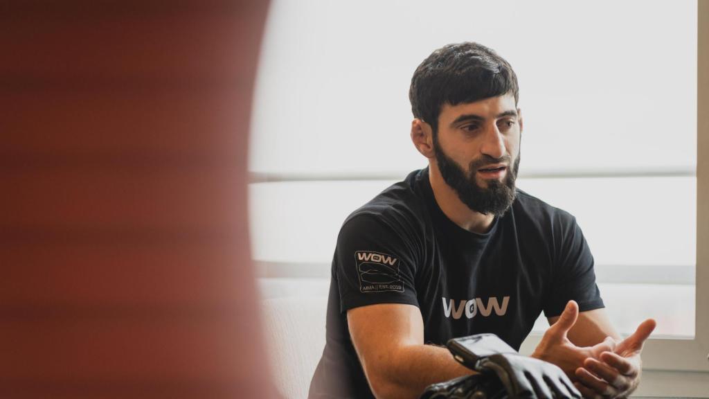 Umakhan Ibragimov, durante la conversación con EL ESPAÑOL