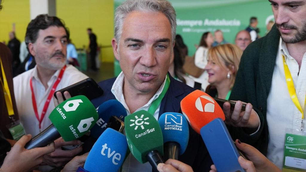 Elías Bendodo, este viernes en el congreso del PP andaluz que se celebra en Sevilla.