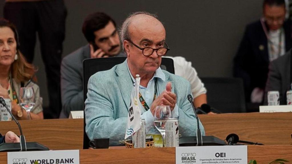 Mariano Jabonero, durante su intervención en la reunión de líderes de la cumbre del clima.