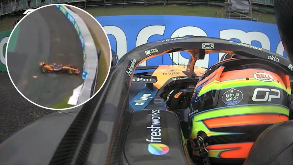 El accidente de Oscar Piastri en la carrera al sprint de Brasil