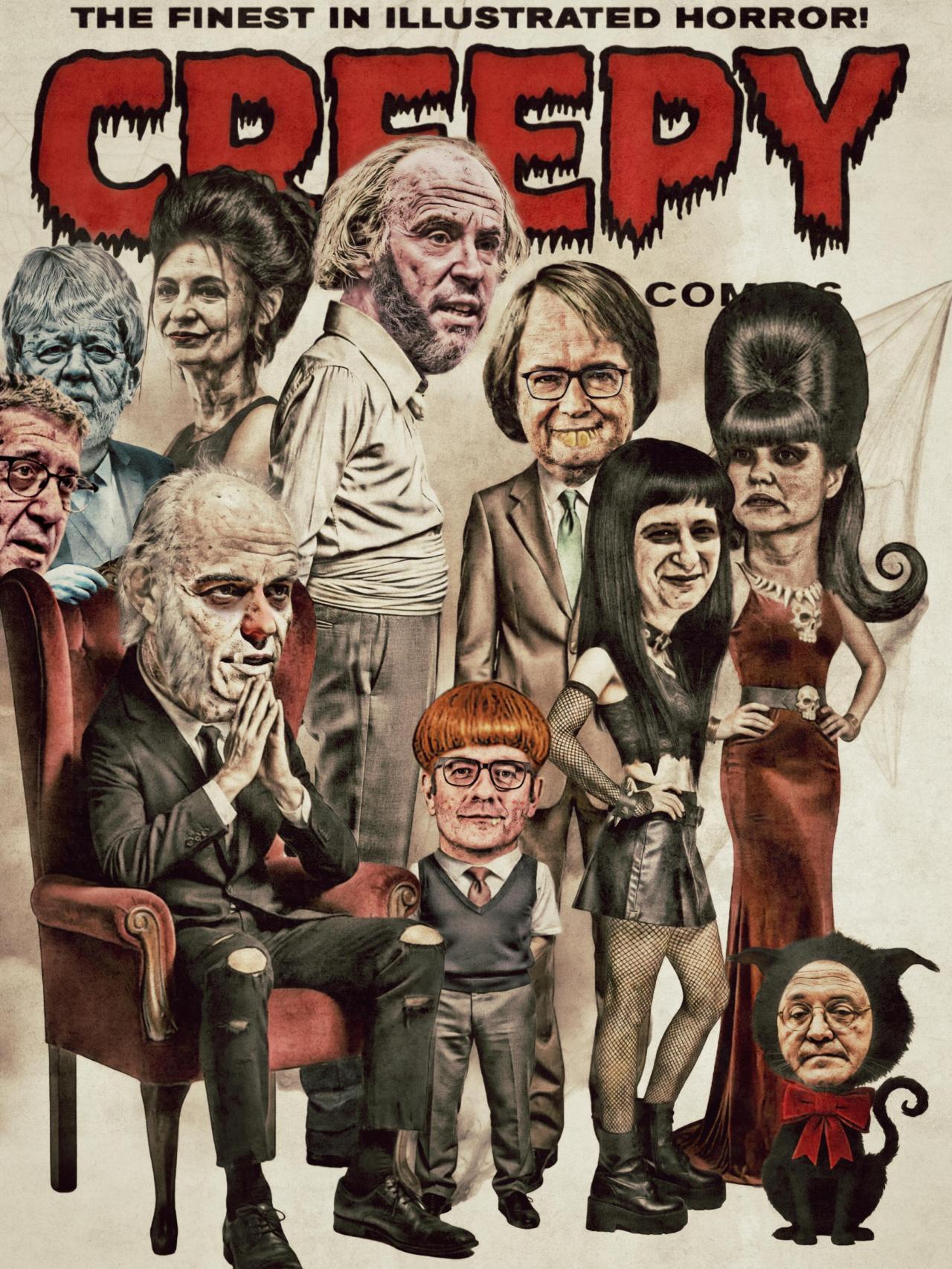 Una ilustración de Pedro Sánchez junto a varios socialistas.