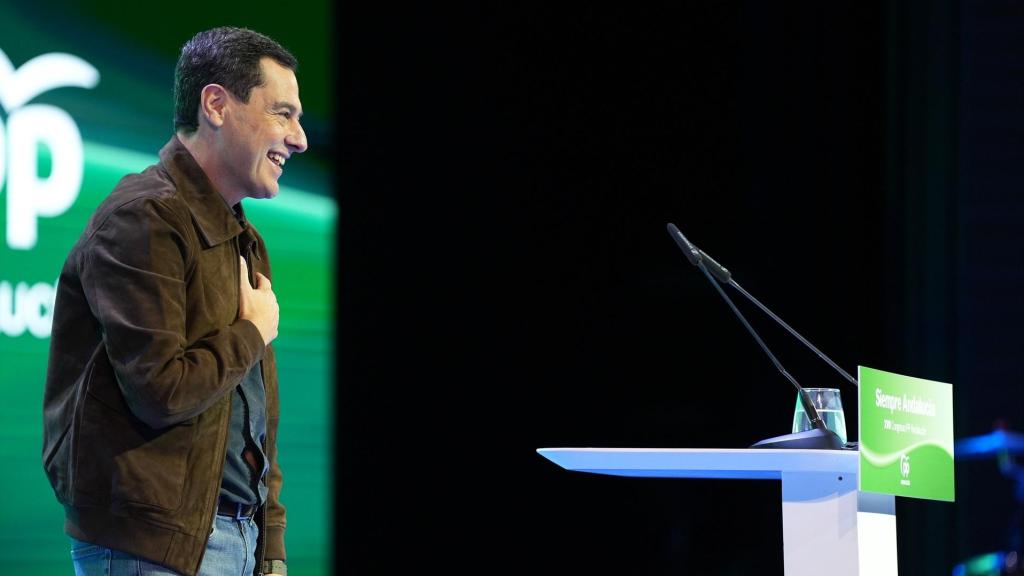 Juanma Moreno, durante la segunda jornada del XVII congreso del PP andaluz.