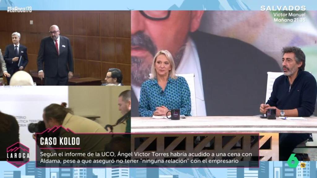 Carolina Bescansa y Juan del Val en 'La Roca'.