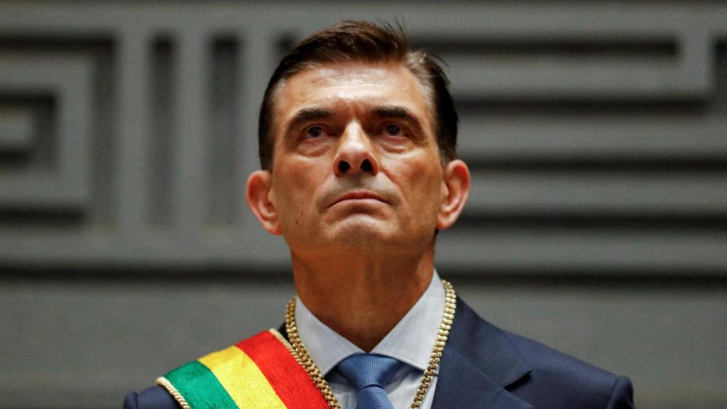 El presidente de Bolivia, Rodrigo Paz, durante su toma de posesión de este sábado.