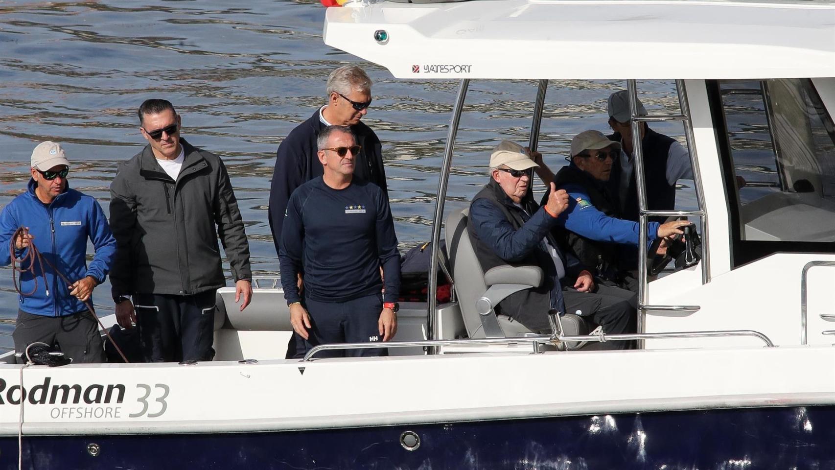 El Rey emérito, Juan Carlos I, en Sanxenxo.