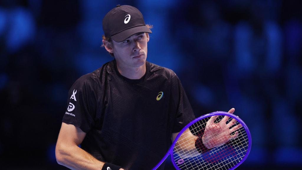 Álex de Miñaur, durante el partido contra Alcaraz de las ATP Finals