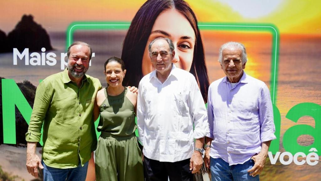 El ministro de Minas y Energía de Brasil, Alexandre Silveira; la gobernadora de Pernambuco, Raquel Lyra; el presidente de Iberdrola, Ignacio Galán y el ministro de defensa, José Múcio en la presentación del proyecto.