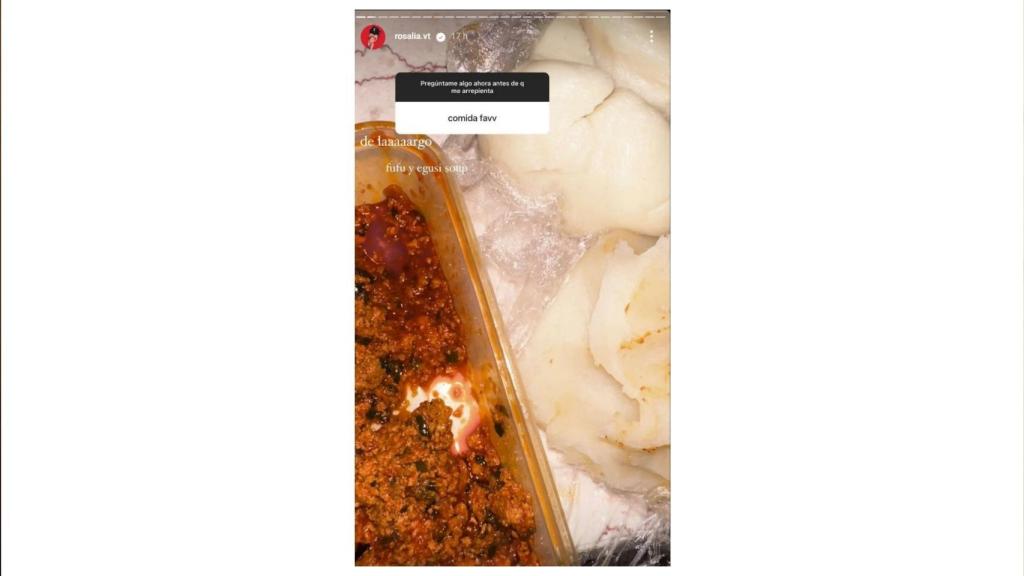 Así contestaba Rosalía en su cuenta de Instagram al preguntarle por su comida favorita