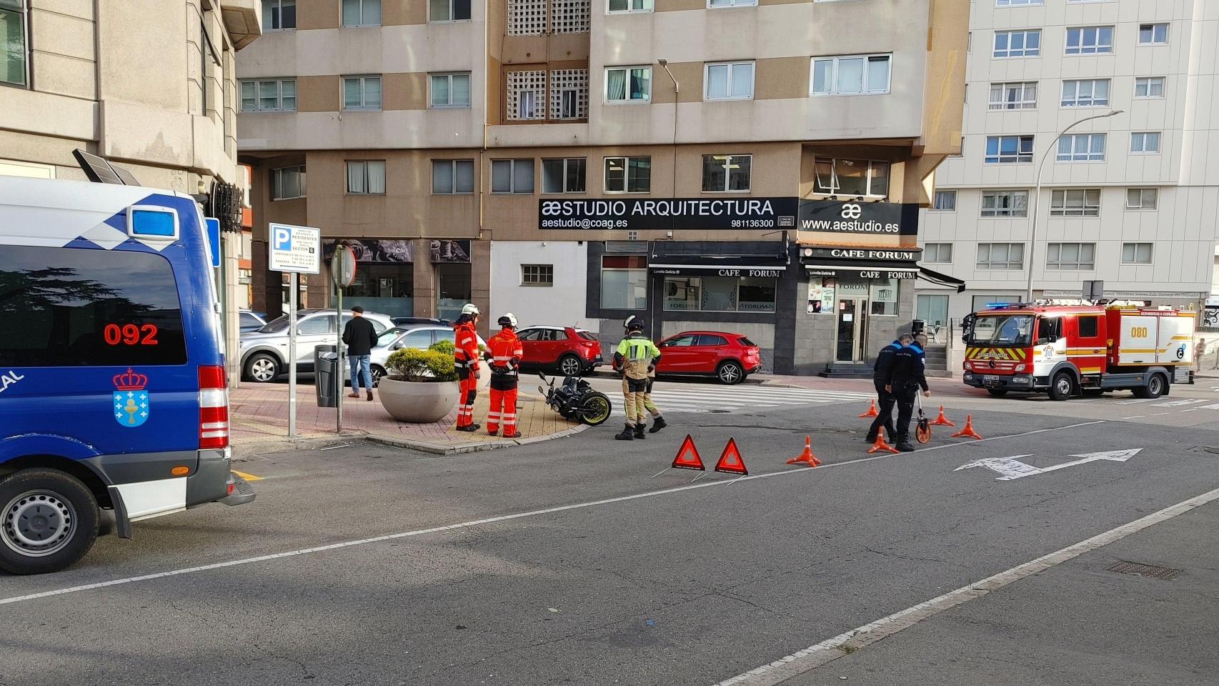 Imagen del momento posterior al accidente en la calle Río de Monelos