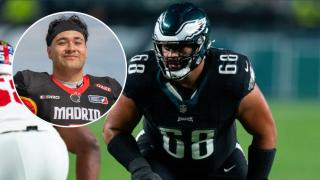 Yago Rivero y Jordan Mailata, en un collage