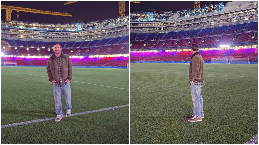 Leo Messi, de visita en el Camp Nou