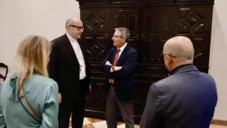 El obispo de Málaga, José Antonio Satué, y el presidente de la Diputación Provincial, Francisco Salado.