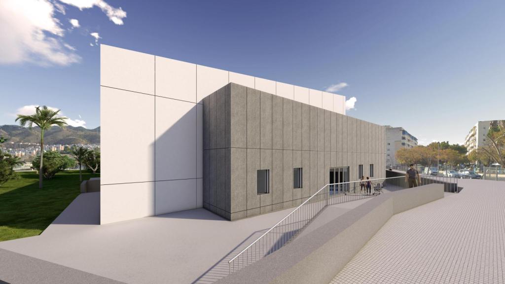 Infografía del nuevo pabellón de gimnasia deportiva de Málaga.