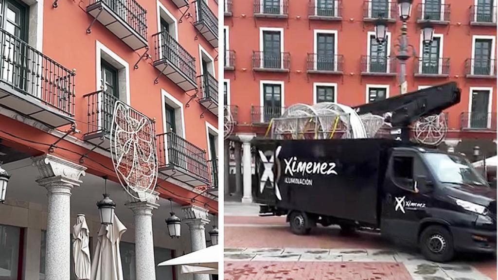 Colocación de los arcos navideños por parte de Ximénez en Valladolid