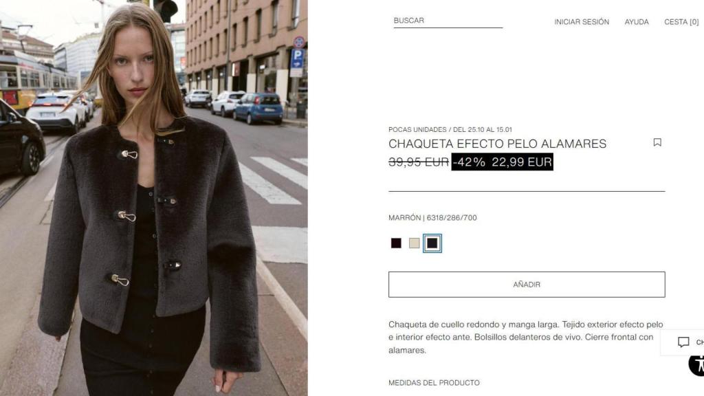 Chaqueta efecto pelo alamares. Ref: 6318/286/700