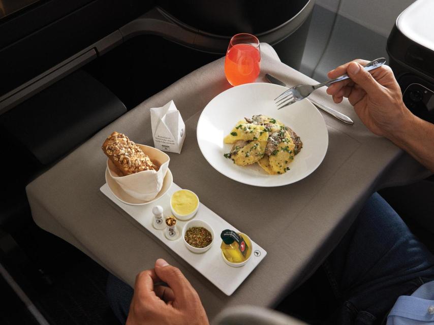 Uno de los platos que se sirven en la Clase Business de Turkish Airlines.