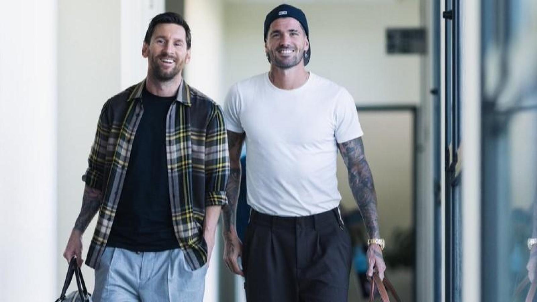 Leo Messi y Rodrigo De Paul en Alicante.