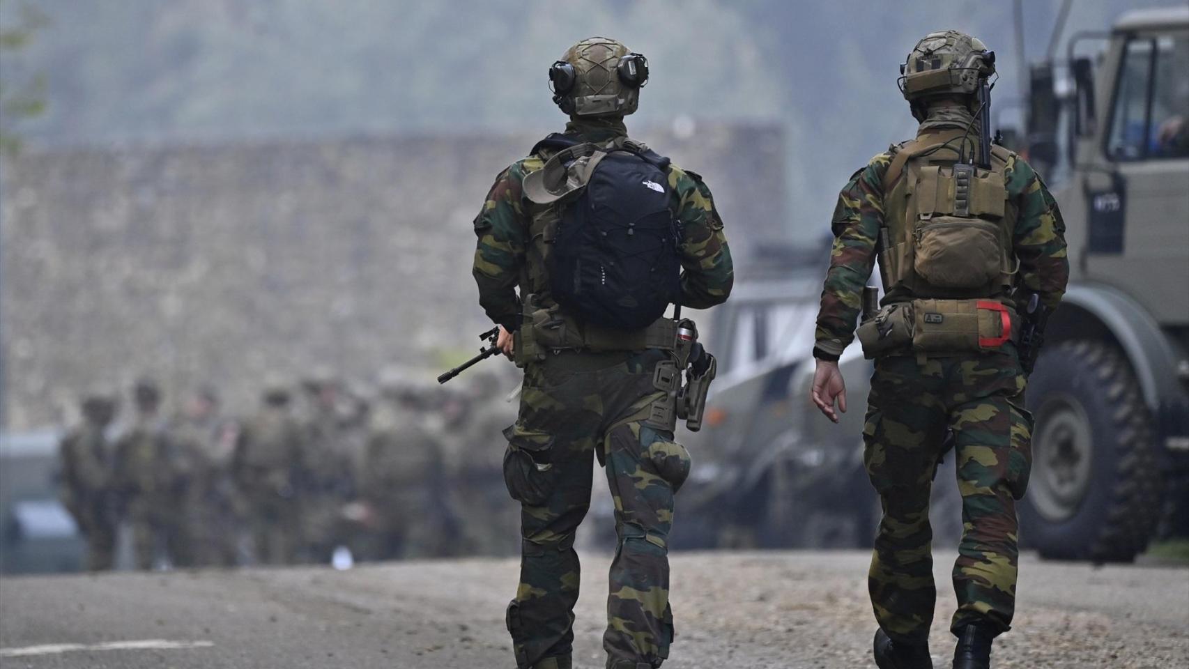 Dos soldados belgas en una imagen de archivo.